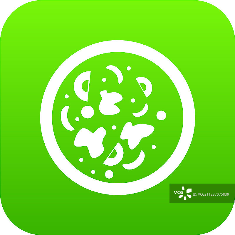 亚洲热菜数字绿色图标图片素材