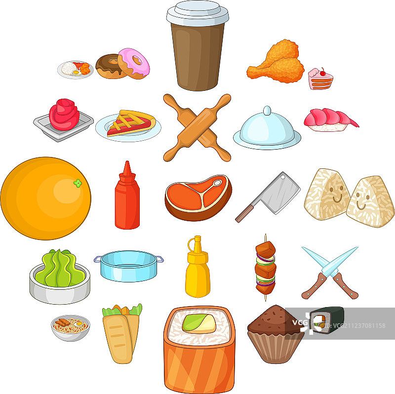 配料图标卡通风格图片素材