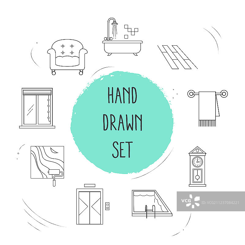 设计图标线条风格符号图片素材