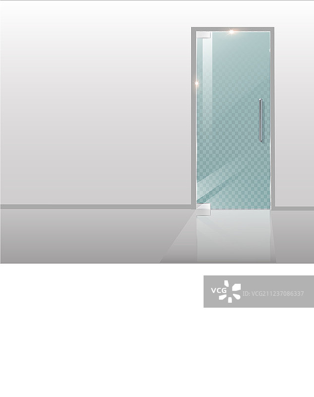 树木与透明玻璃现代玻璃门图片素材