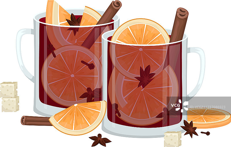 橙片红热饮杯图片素材
