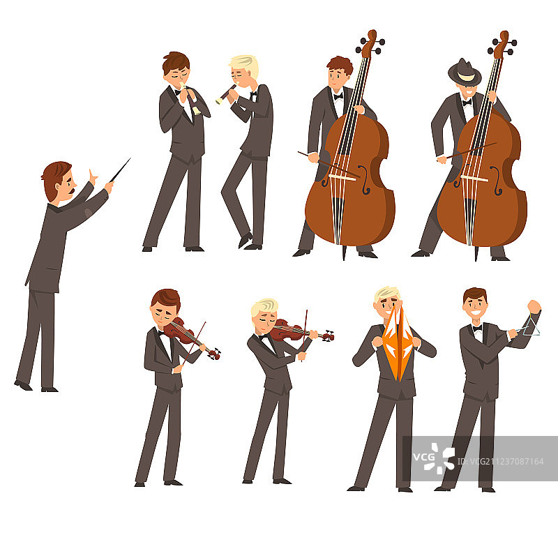 交响乐团的音乐家和指挥图片素材