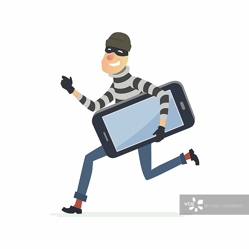 卡通小偷偷手机图片素材
