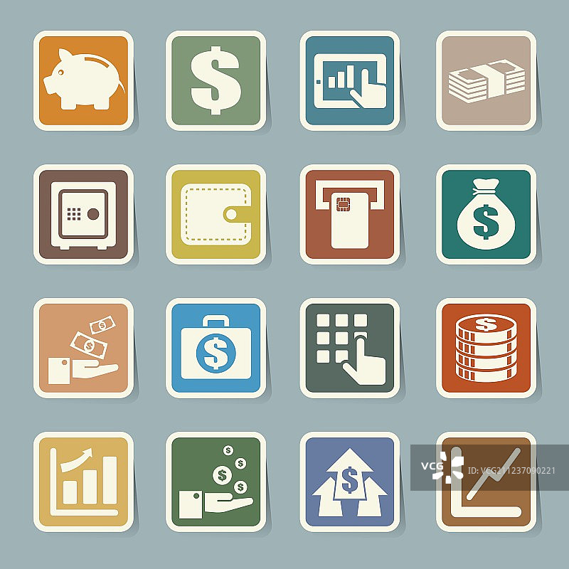 金融货币贴纸图标合集图片素材