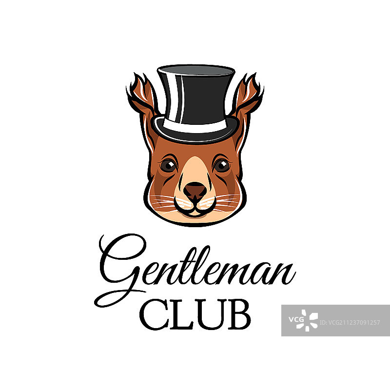 戴礼帽的松鼠绅士俱乐部图片素材
