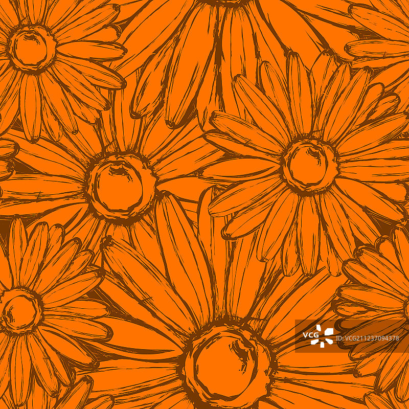 万寿菊花卉无缝图案图片素材