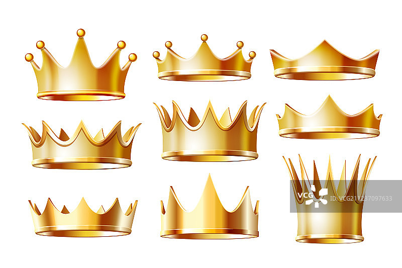 国王金色皇冠合集图片素材
