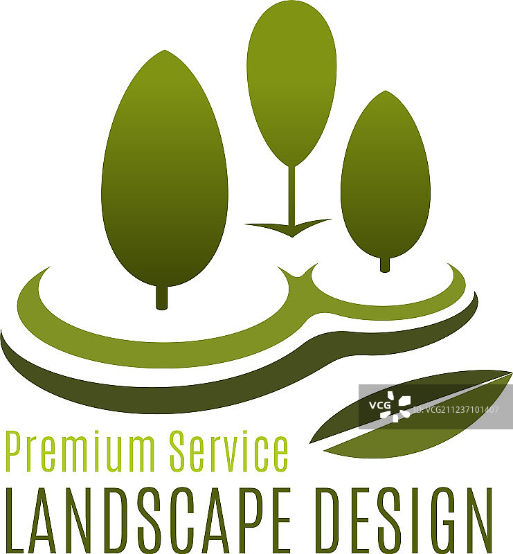 绿色树木景观设计园艺图标图片素材