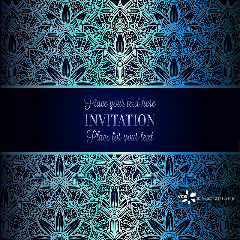 复古巴洛克婚礼邀请模板图片素材