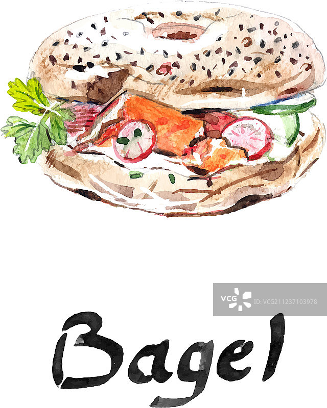 美式百吉饼烘焙面粉产品图片素材