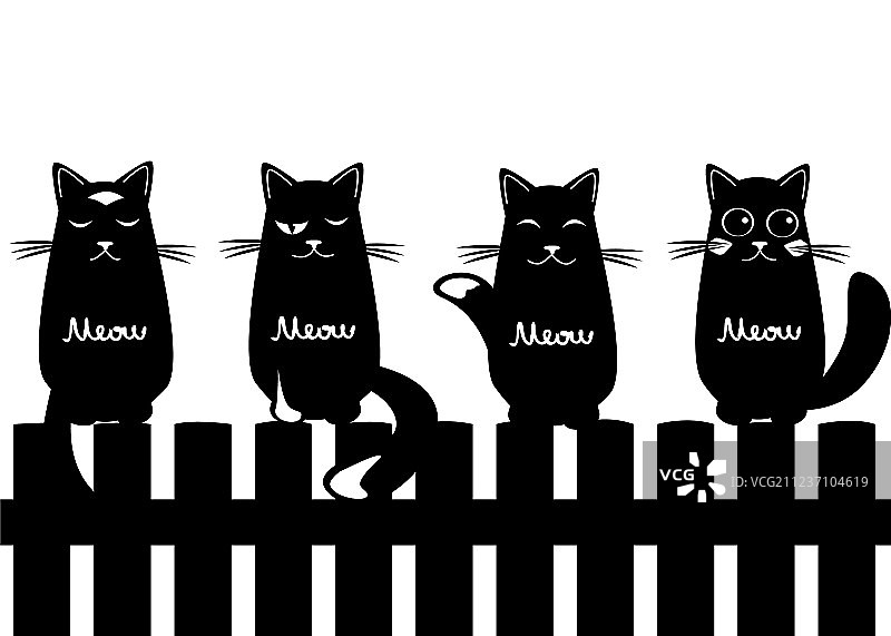 可爱猫咪无缝图案图片素材