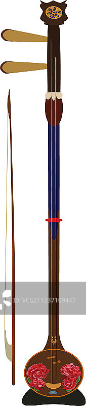 扁平风格中国板胡图片素材