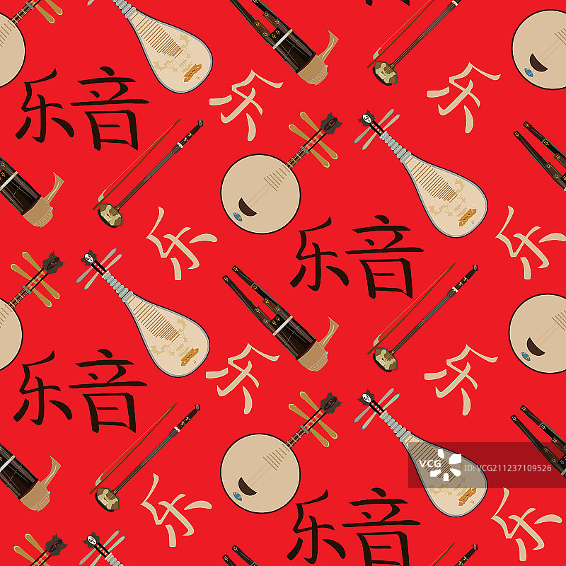 中国风音乐无缝图案图片素材