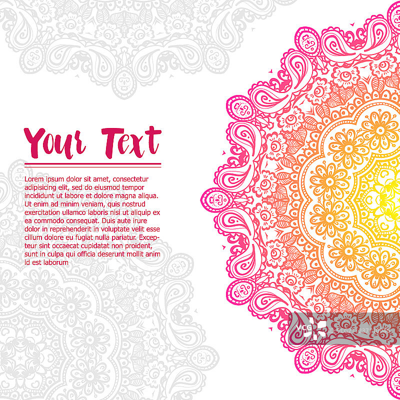 印度复古圆形图案图片素材