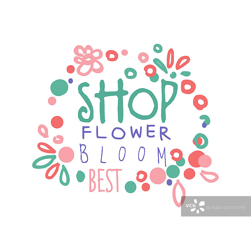 手绘花店logo模板图片素材