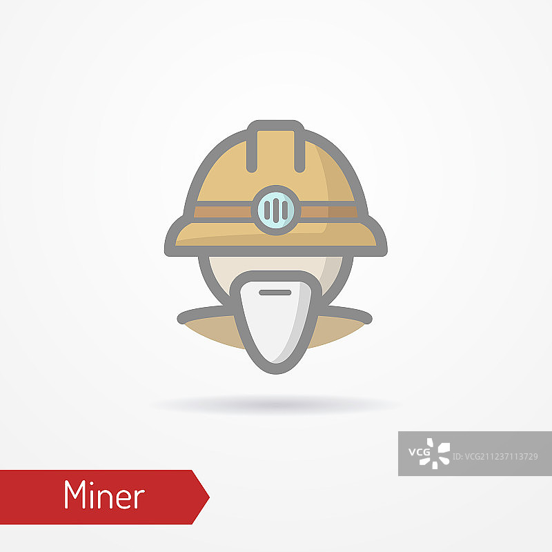 老矿工面部图标图片素材