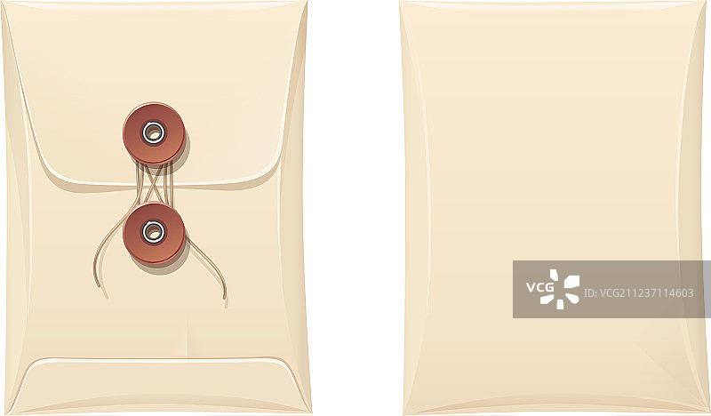 带绳锁的纸质信封图片素材