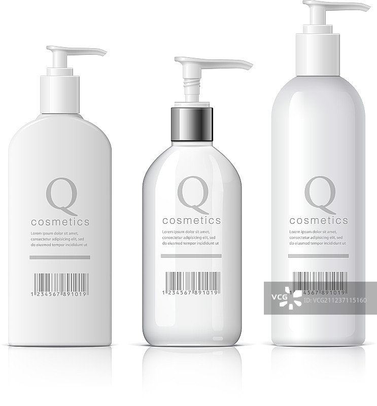 逼真化妆品瓶喷雾罐容器图片素材