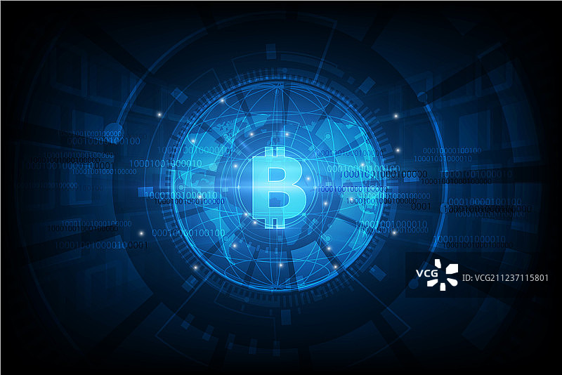 比特币数字货币未来科技感设计图片素材