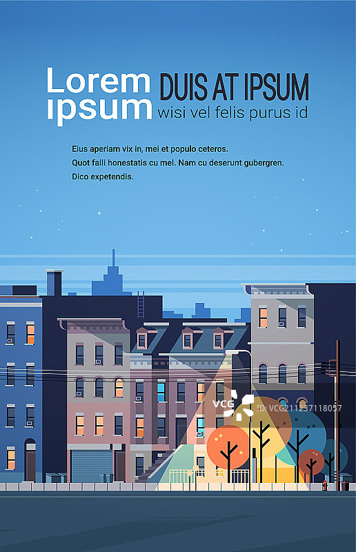 城市建筑夜景天际线背景图片素材