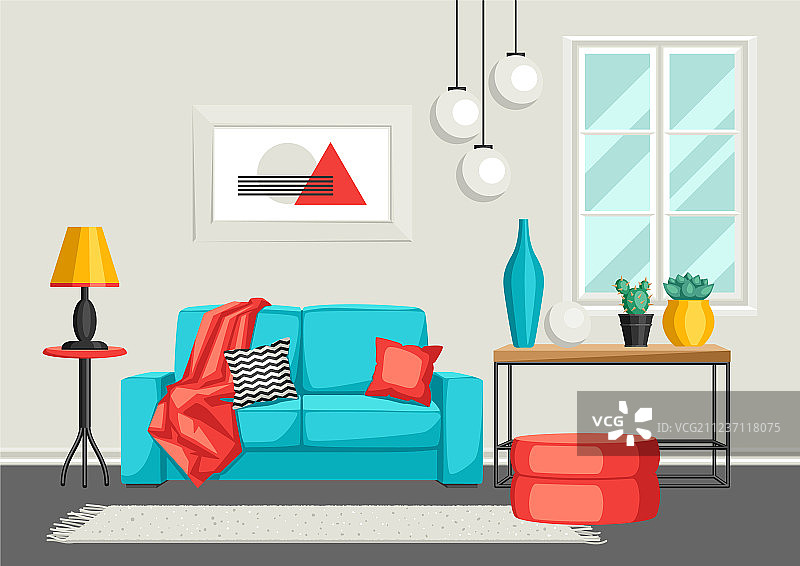 室内客厅家具和家居装饰图片素材