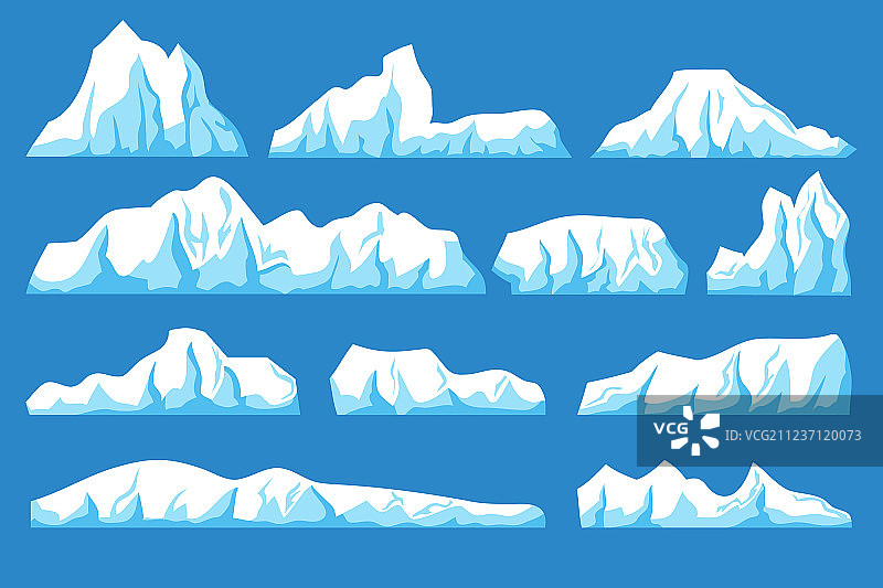 卡通漂浮冰山海洋冰块图片素材