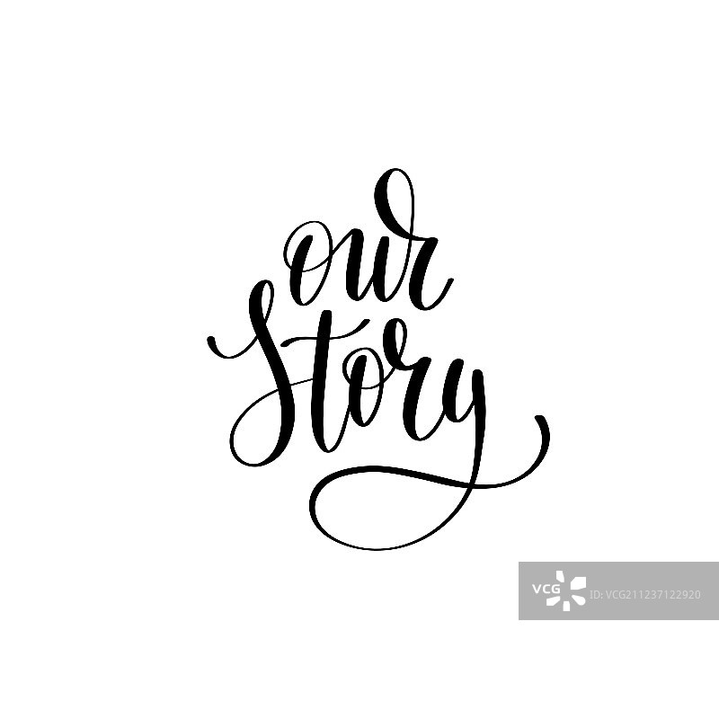 我们的故事黑白手写字母图片素材