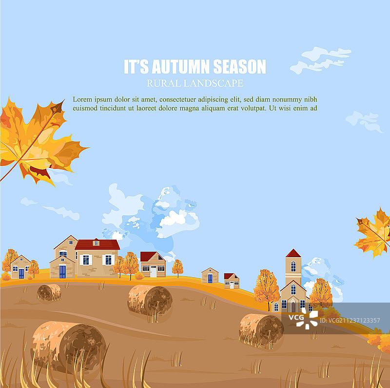 秋季乡村背景图片素材