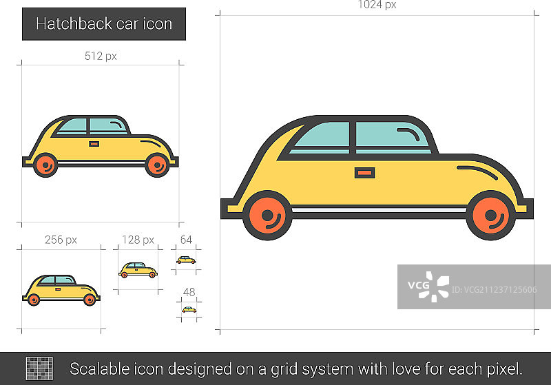 掀背车线条图标图片素材
