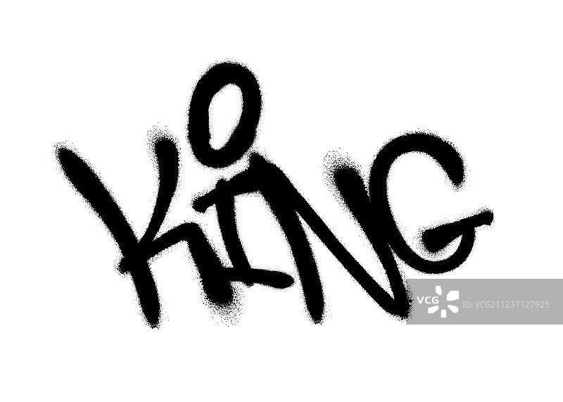 黑色喷绘KING字体涂鸦效果图片素材