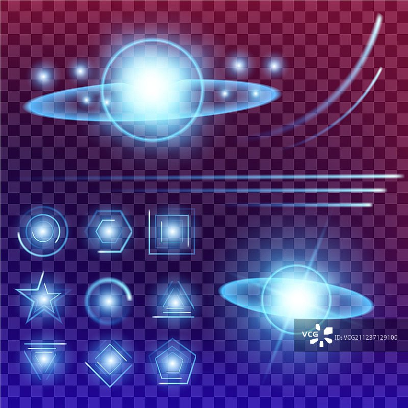 辉光效果创意概念套装图片素材