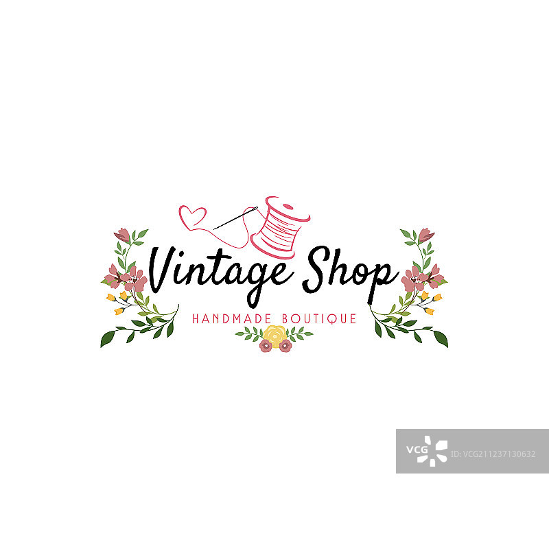 裁缝缝纫复古时尚复古标志图片素材