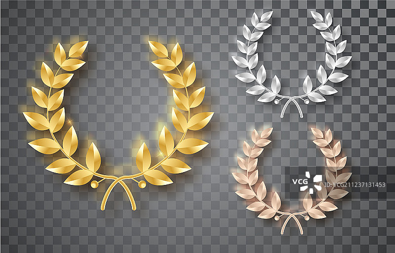 透明背景上的奖励月桂花环图片素材
