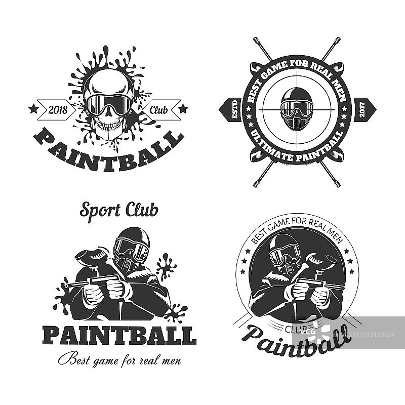 彩弹游戏俱乐部玩家标志模板图片素材