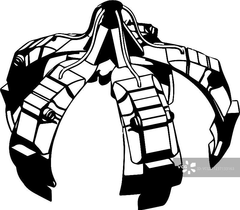 白色背景起重机手部3D模型图片素材