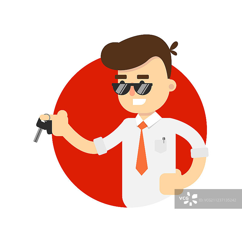 微笑的经销商汽车租赁概念图片素材