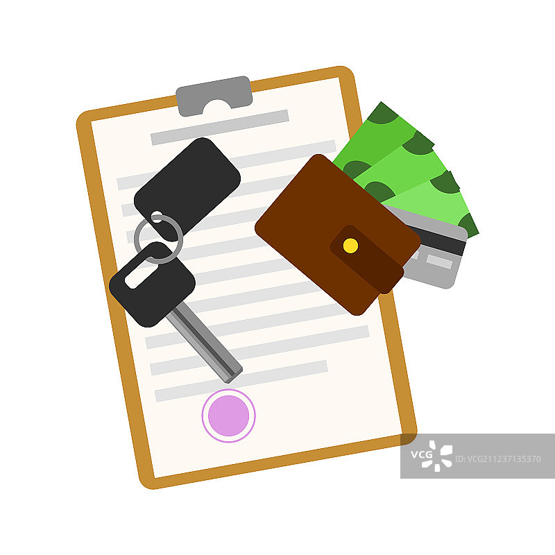 汽车租赁业务概念与车钥匙图片素材