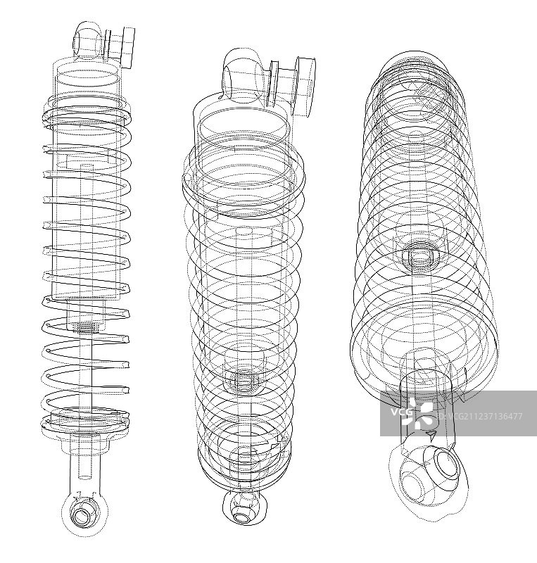 减震器轮廓合集图片素材