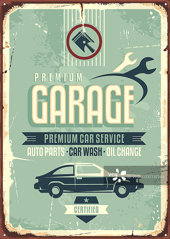 复古车库铁皮标志图片素材