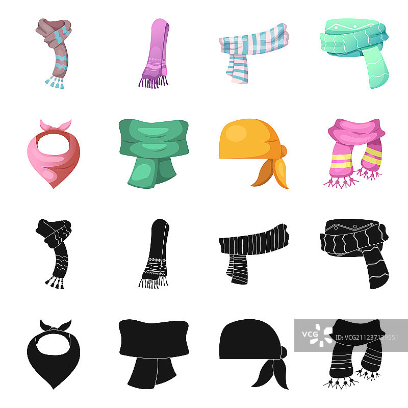围巾和披肩图标设计图片素材
