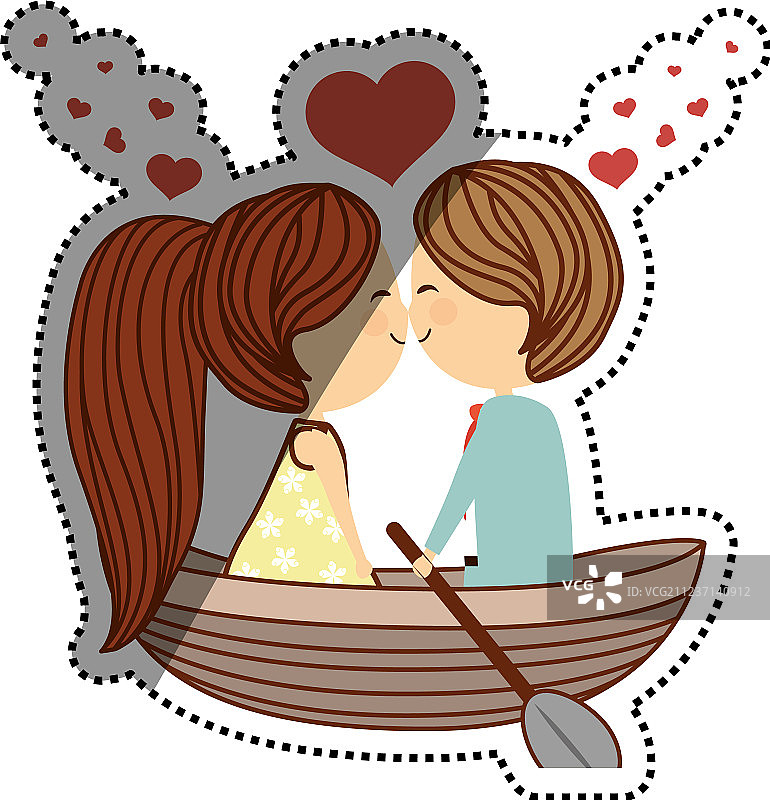 可爱的卡通情侣图片素材