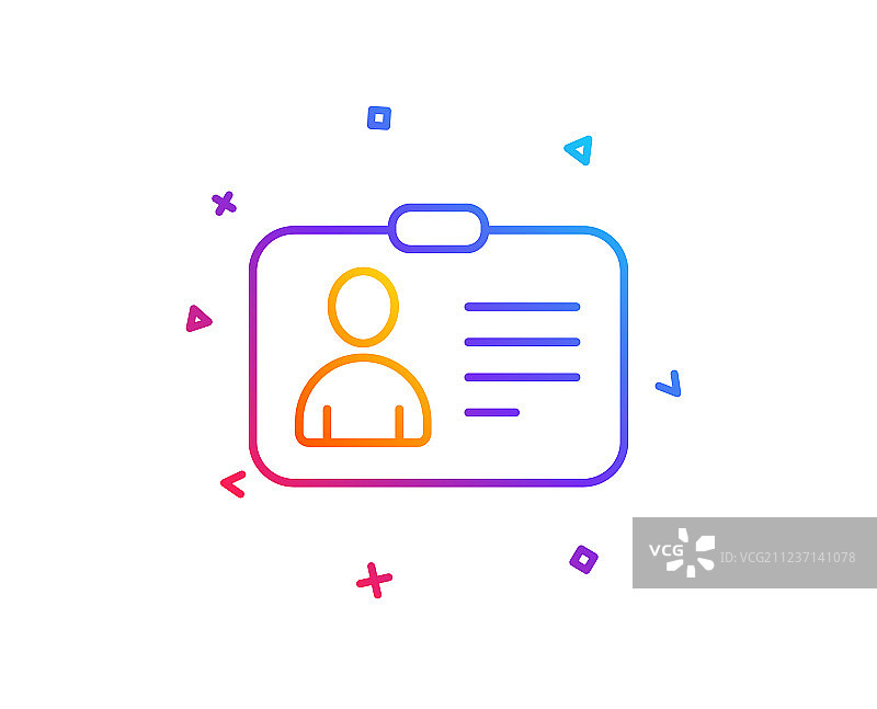 身份证线条图标用户个人资料标志图片素材