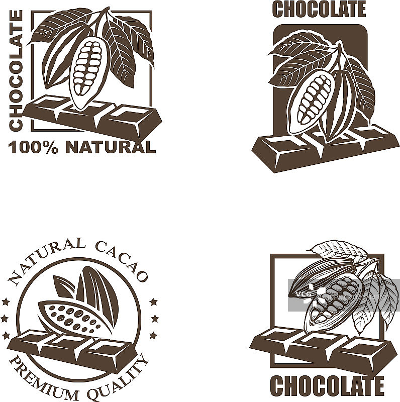 巧克力标签套装图片素材