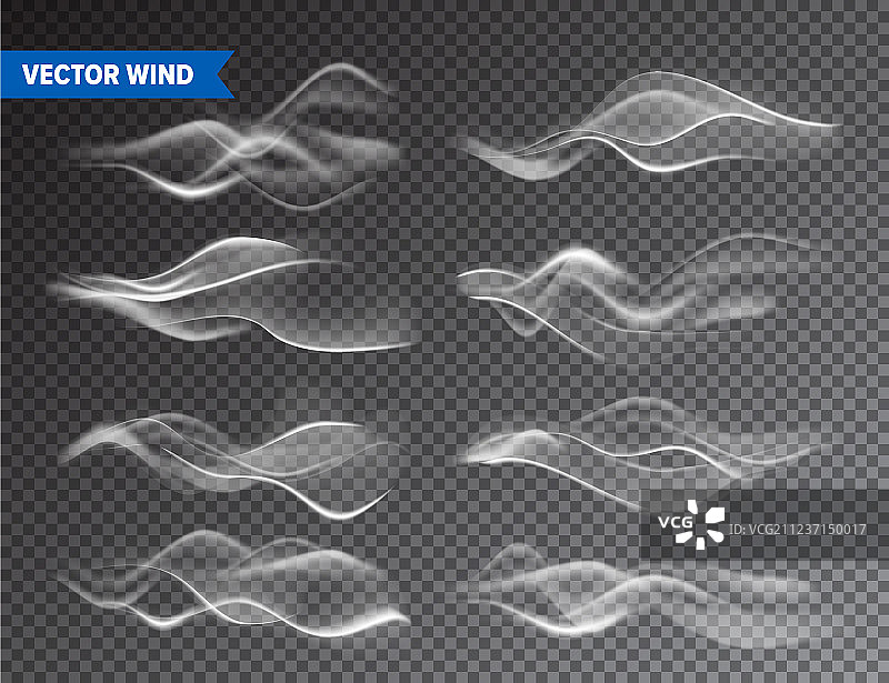 透明背景上的逼真风效图片素材