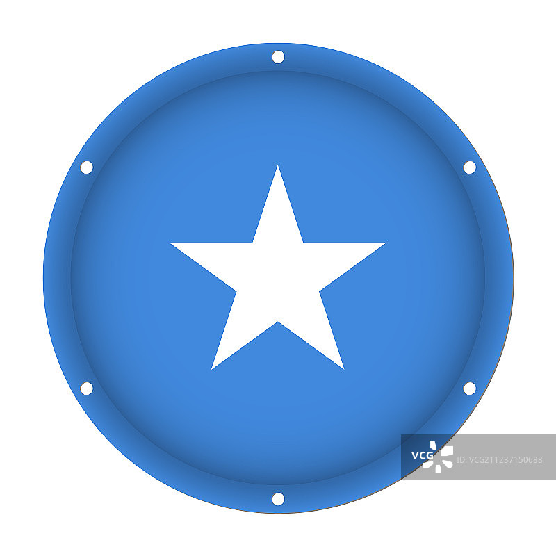 圆形金属索马里国旗螺丝孔图片素材