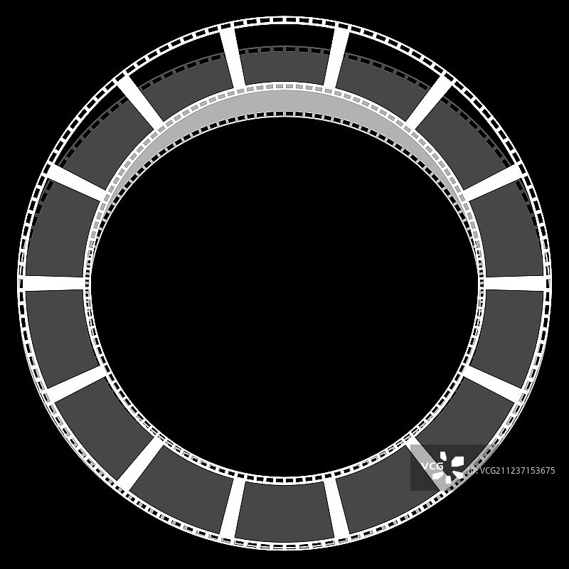 带阴影的孤立胶片圆形标志图片素材