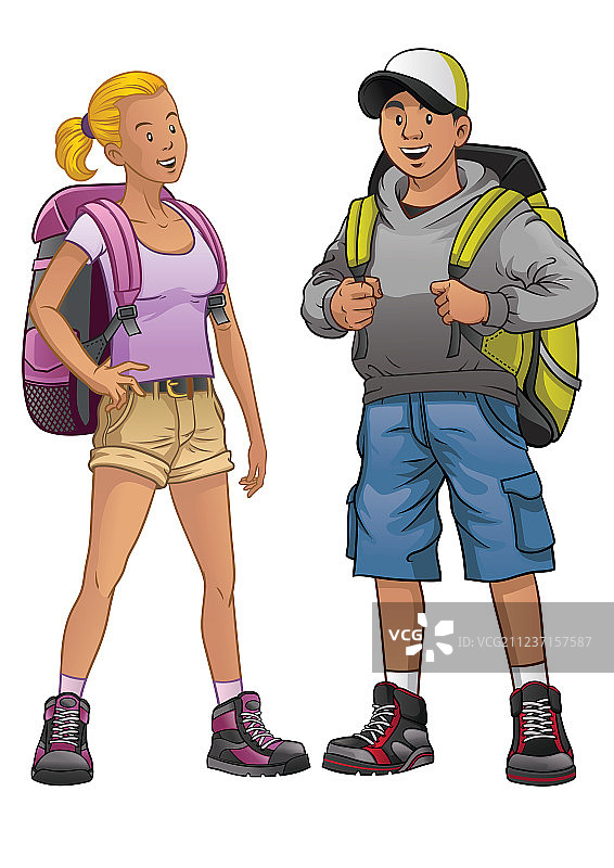 徒步旅行的人们图片素材