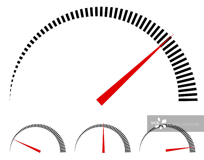 带有红色的速度计或通用仪表图片素材