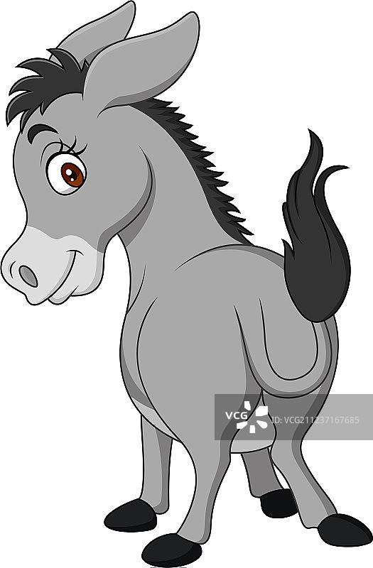 卡通快乐驴子展示屁股图片素材