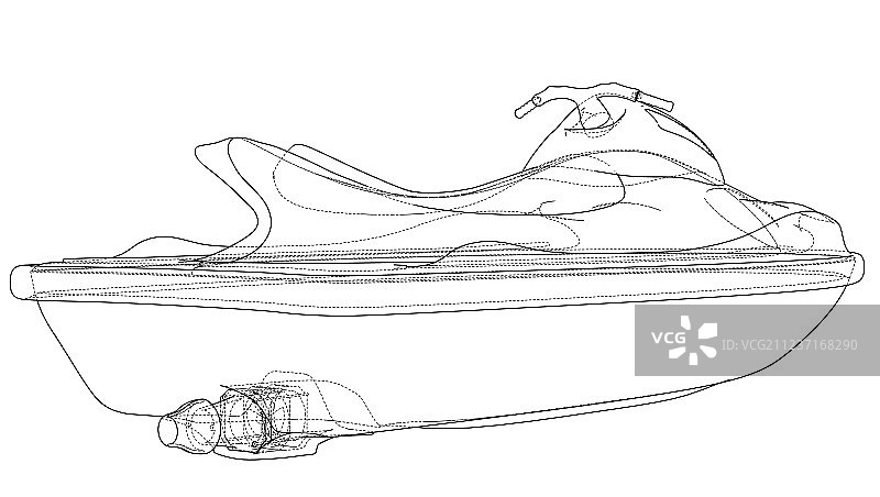 水上摩托艇速写图片素材